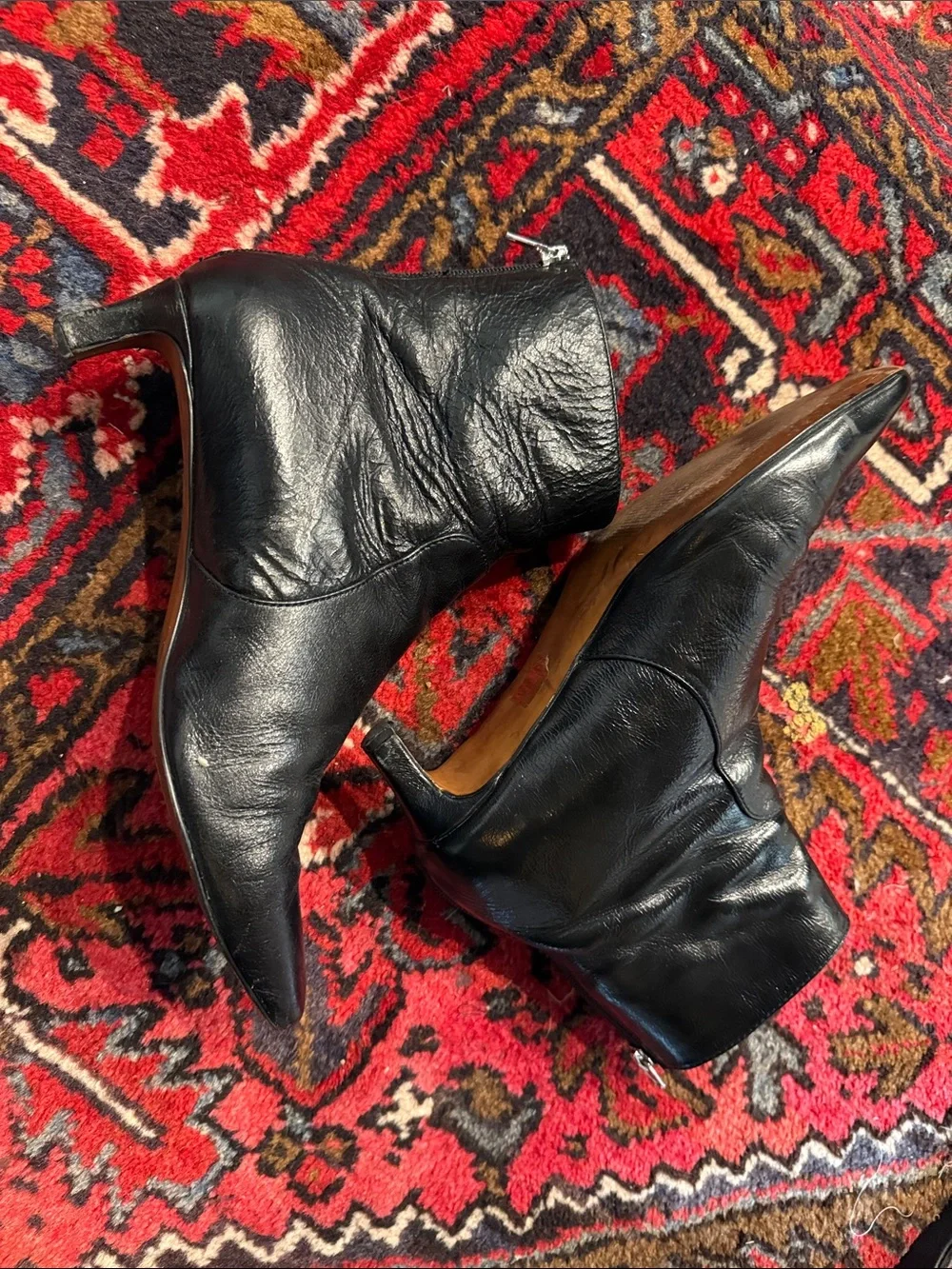 Madewell The Dimes Black Patent Kitten Heel Boot